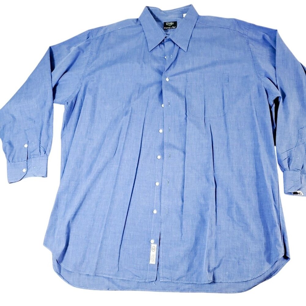Currier & Day Blue Button-Up‎ Long Sleeve Shirt Cotton-Blend Size 18 T